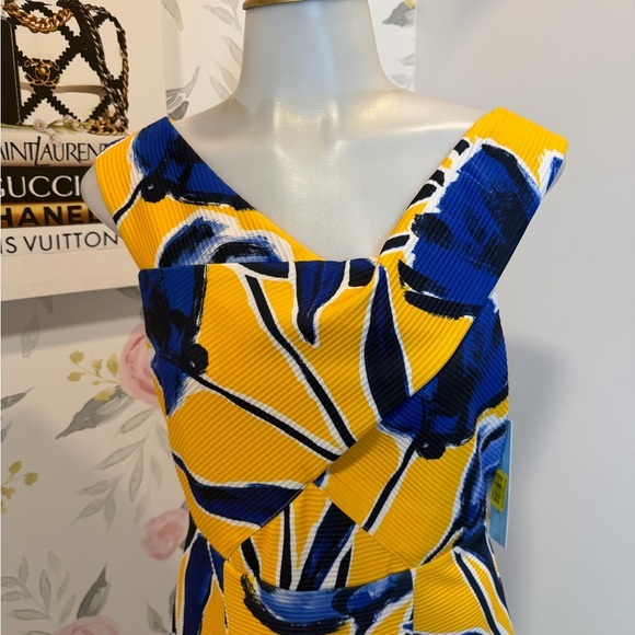 Antonio Melani NWT Floral Yellow and Blue Dress - Picture 2 of 6